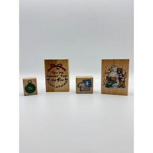 INKADINKADO, Posh Christmas Rubber Stamps Lot of 4 holiday theme Christmas mouse